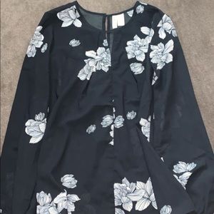 Black Floral Blouse